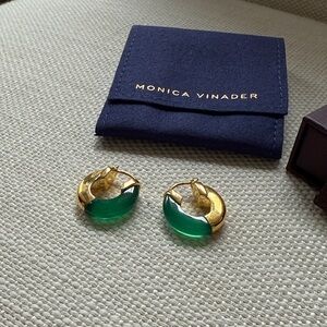 Monica Vinader Kate Young Half Gemstone Small Hoop Earrings
